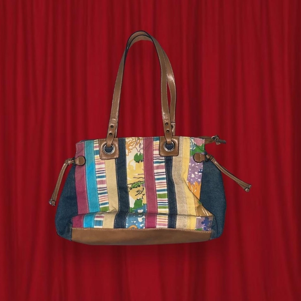 vintage maximalist patterned y2k denim style purse